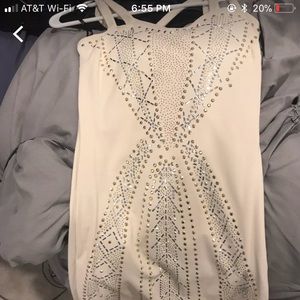 Bebe cream studded dress